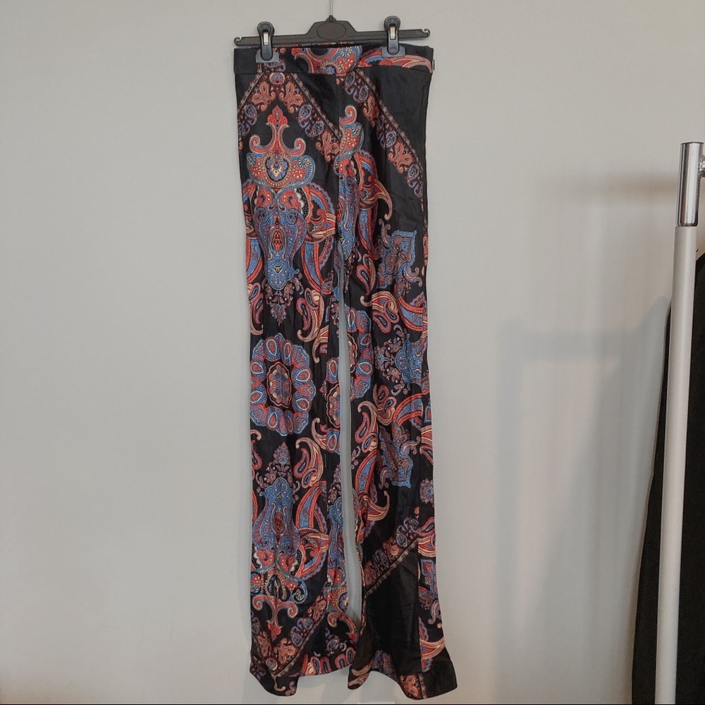 Chloé Black Persian Print Viscose Twill Women's Pants